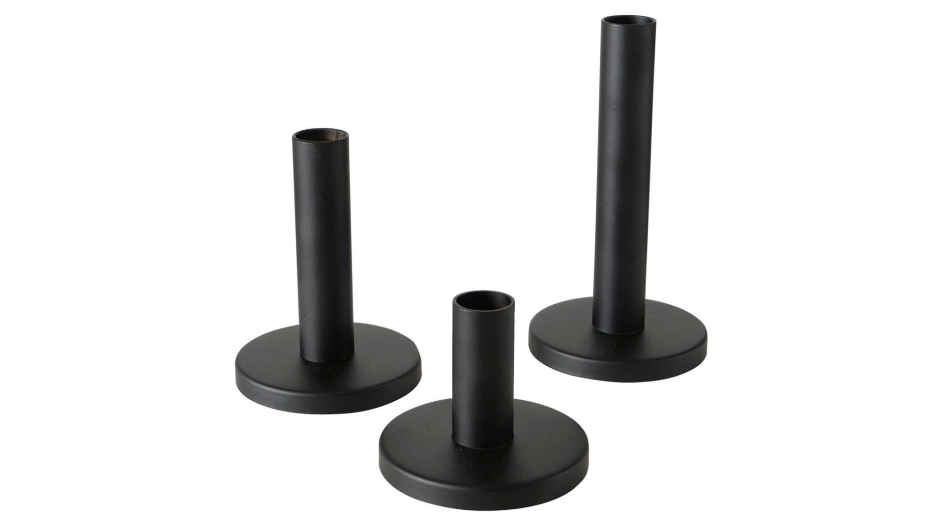 Eisen Kerzenständer-Set Malko, dreiteilig – schwarzes