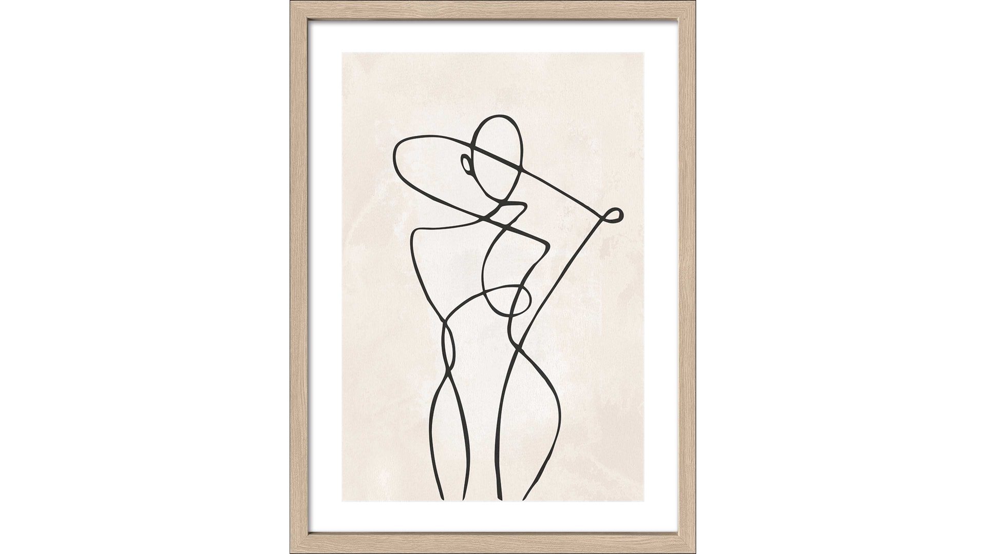 Kunstdruck Interliving BEST BUDDYS! aus Karton / Papier / Pappe in Beige Interliving BEST BUDDYS!  Kunstdruck Scandic Living Line Art Body I - ca. 55 x 75 cm