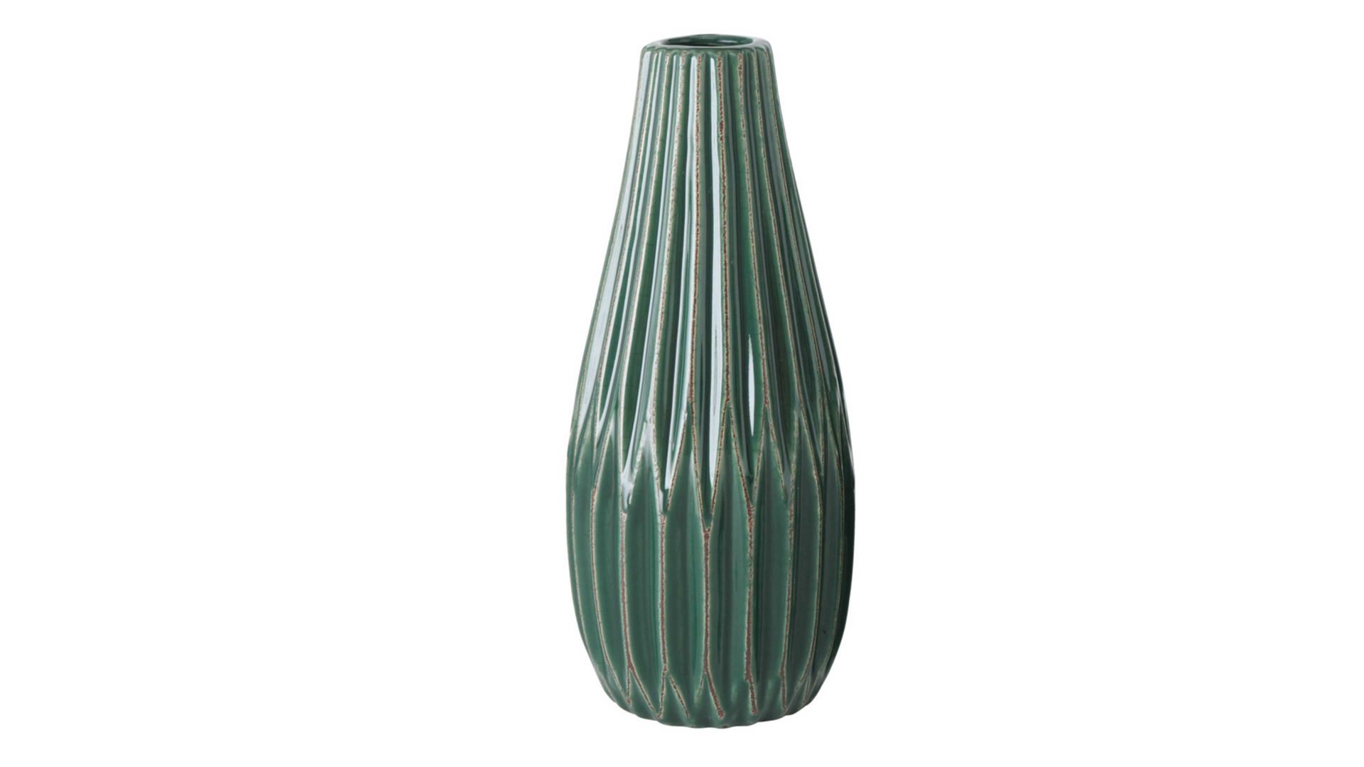 Vase Interliving BEST BUDDYS! aus Stein in Dunkelgrün Interliving BEST BUDDYS! Vase Lenja dunkelgrünes Steingut – Höhe ca. 24 cm