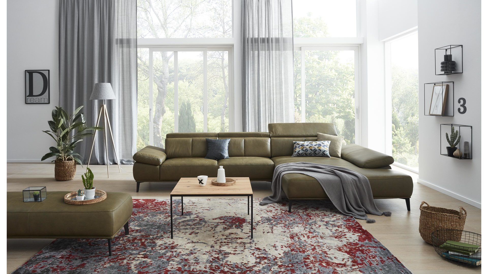 Interliving Sofa Serie 4002 Ecksofa Grunes Leder Z69 36 Stellflache Ca